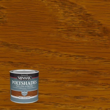 POLYSHADES Minwax  Semi-Transparent Gloss Antique Walnut Oil-Based Polyurethane Stain and Polyurethan 214404444